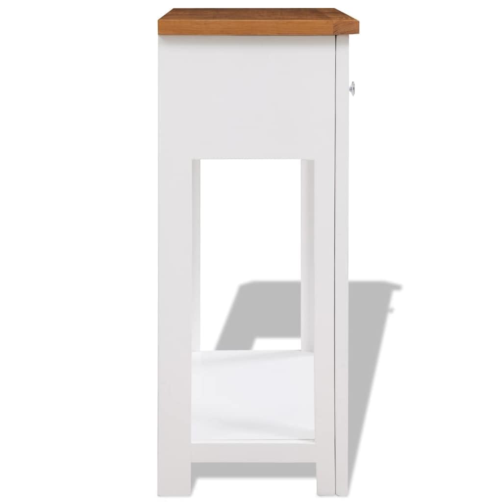 Solid Oak Wood Console Table with 2 Drawers B662035