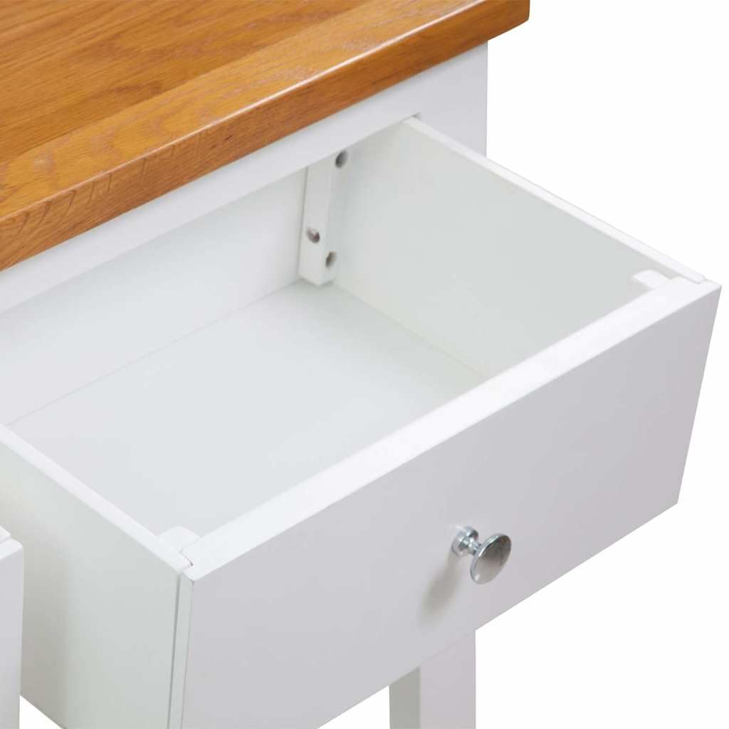 Solid Oak Wood Console Table with 2 Drawers B662035