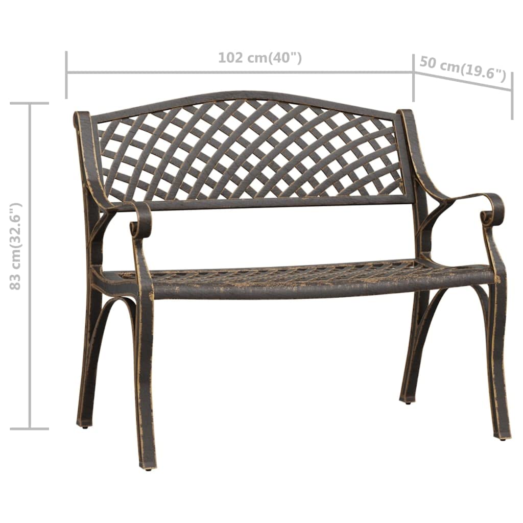 Cast Iron Metal Garden Bench with Antique Bronze Finish R68000