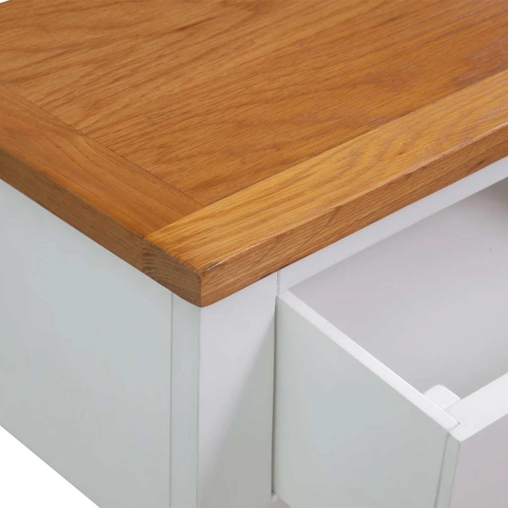 Solid Oak Wood Console Table with 2 Drawers B662035