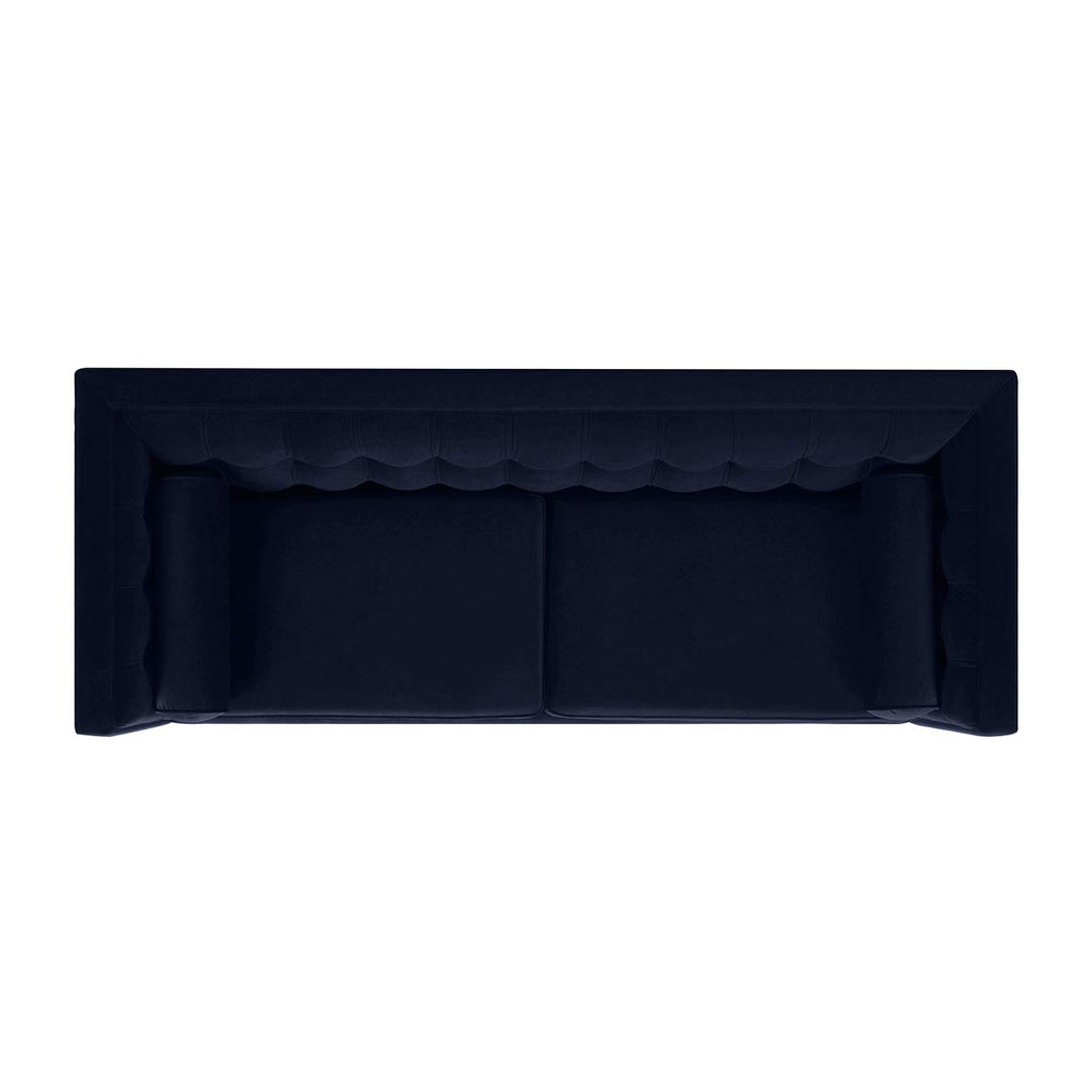 Dark Navy Blue Performance Velvet Tufted Sofa H517044