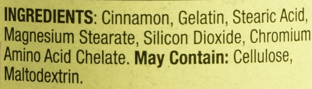 Cinnamon 500mg Plus Chromium 2 Bottles of 180 Capsules V2096