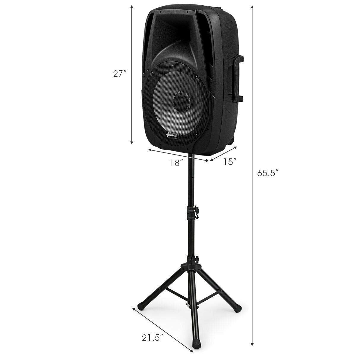 15" 1500W 2-Way Portable PA Speaker System I7132