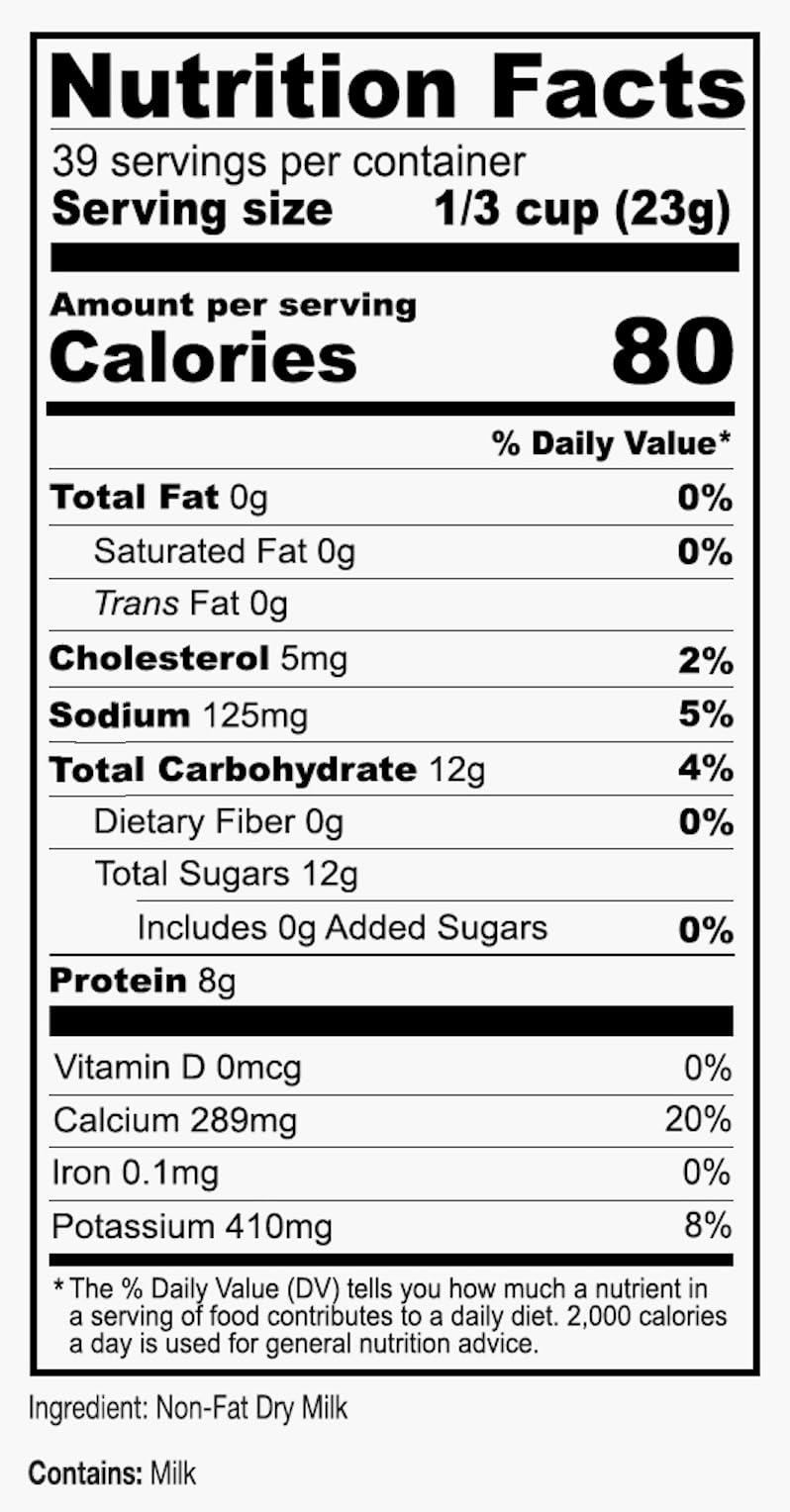 Non Fat Instant Milk Powder 2 lb A913