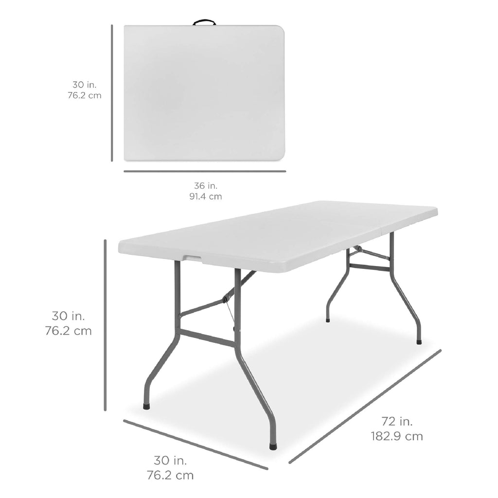 6ft White Plastic Folding Table U12064