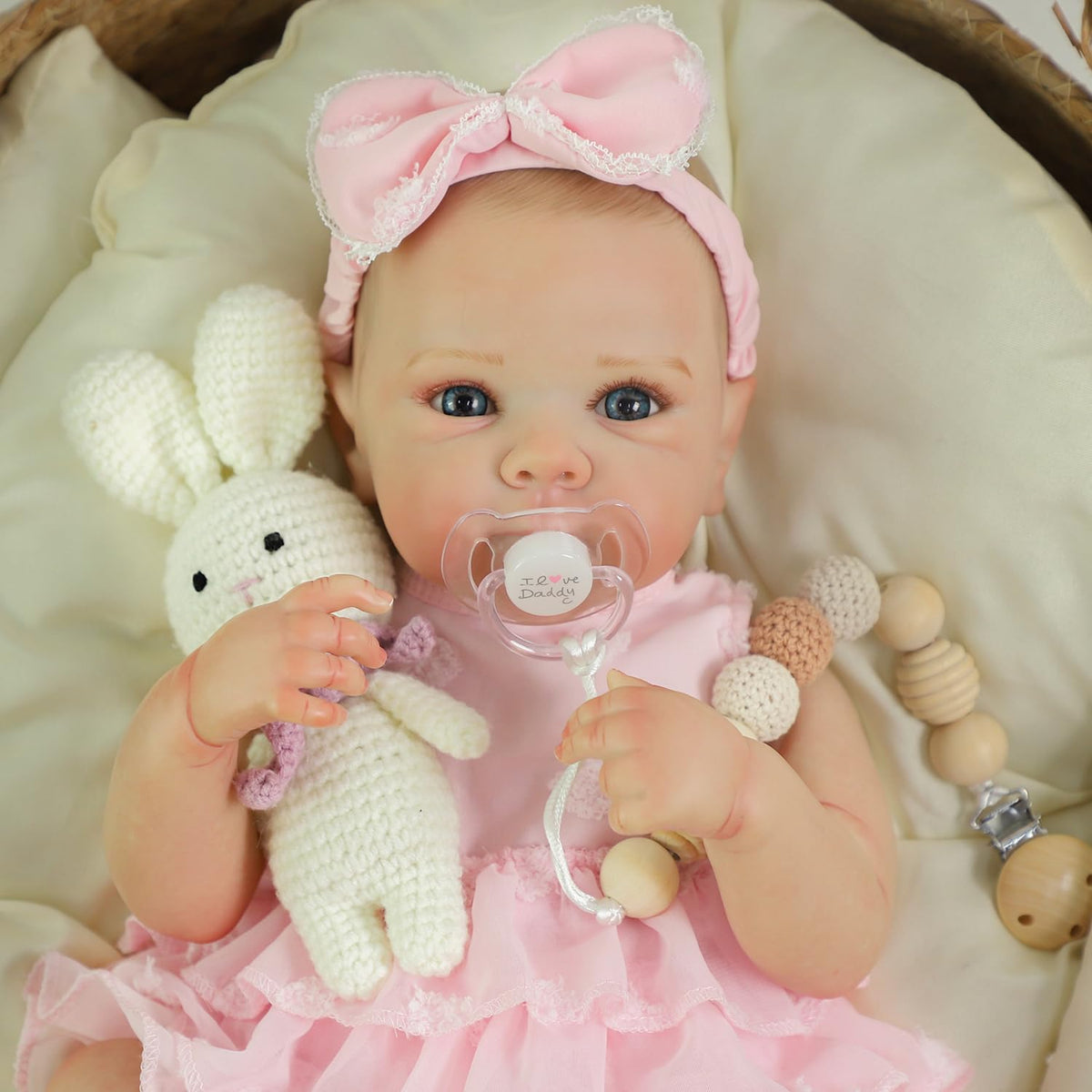 20 Inch Realistic Lifelike Newborn Baby Doll Girl with Vinyl Body X1799