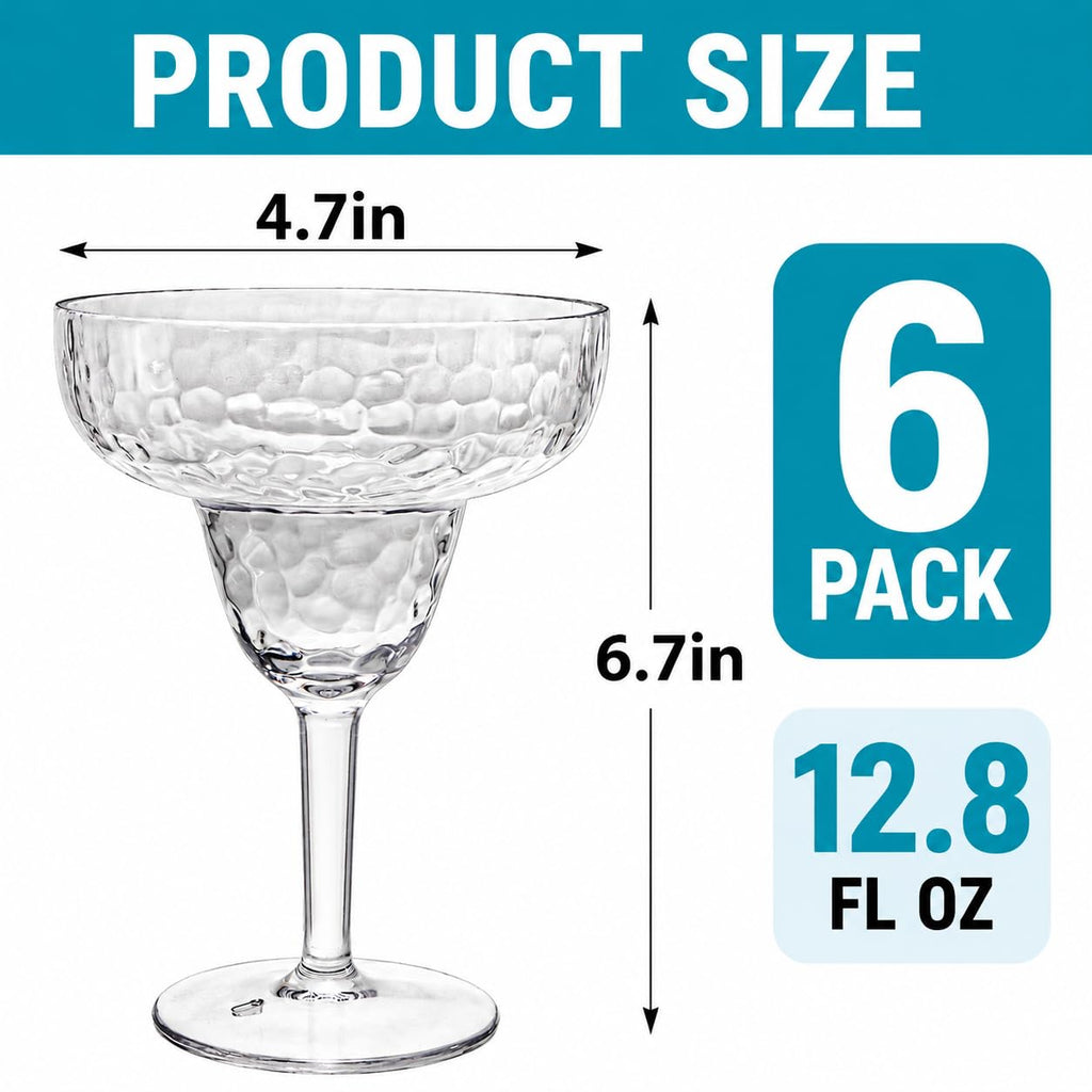 6 Pack 13 OZ Acrylic Stemmed Glasses U429