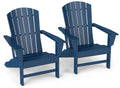 Oversized Adirondack Chairs Set of 2 HDPE All Weather Blue C41571