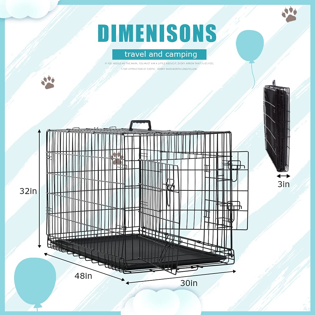 Black Metal Dog Crate T4286