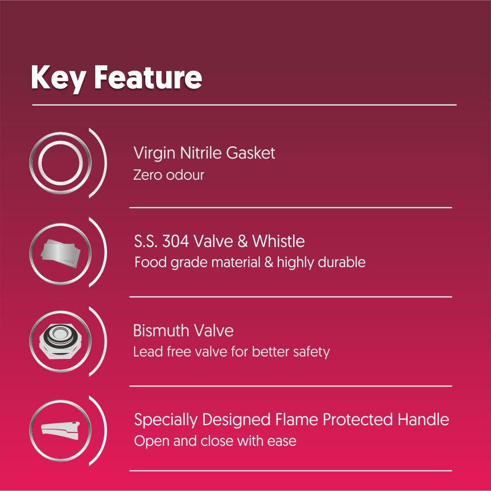 Stainless Steel Outer Lid Pressure Cooker, 3 Litres S214