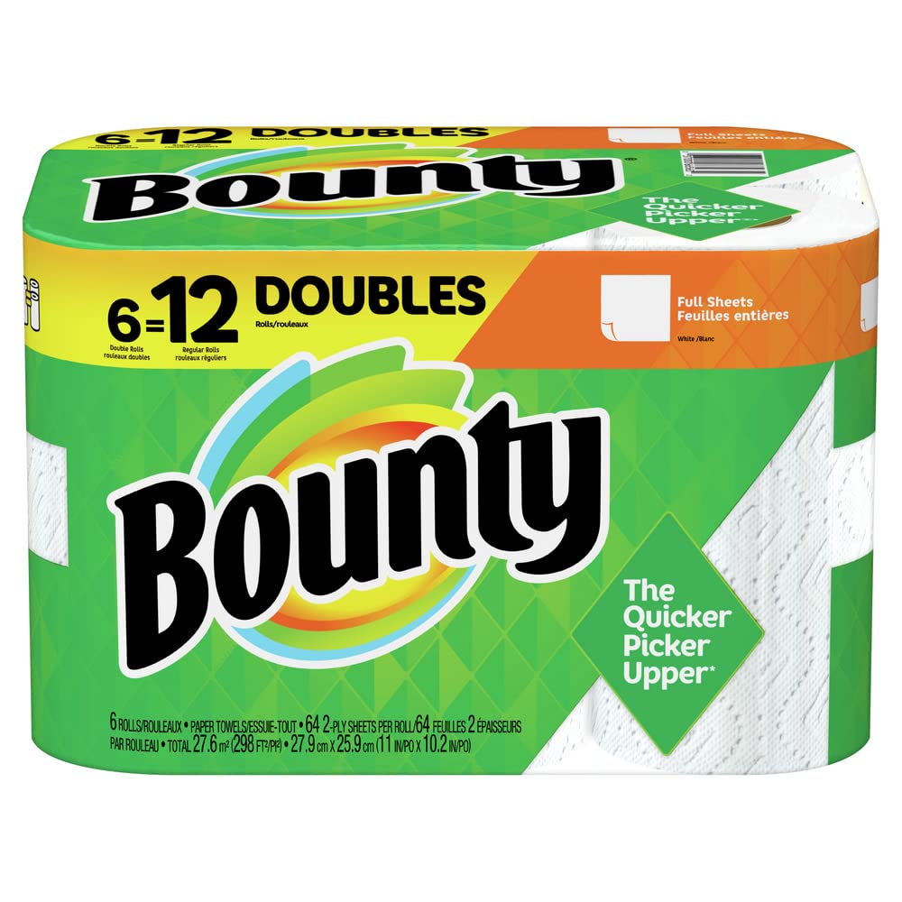 White Paper Towels, 6 Double Rolls T418028