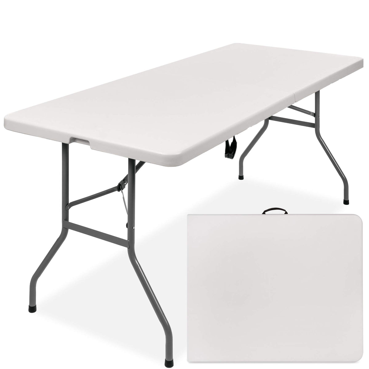 6ft White Plastic Folding Table U12064