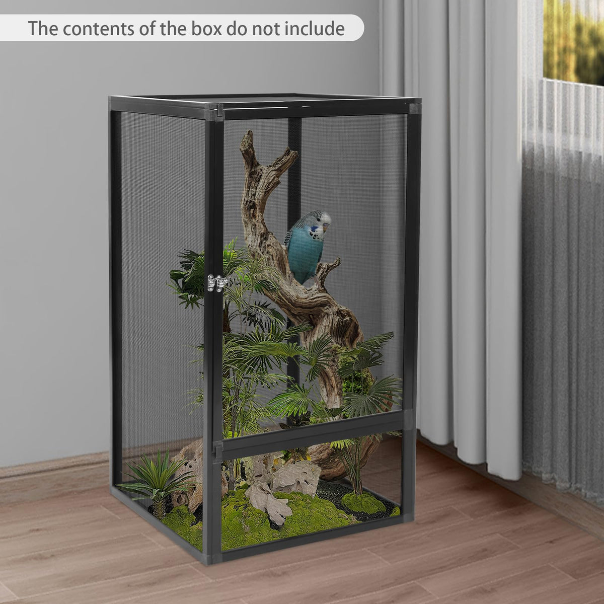 17.7x17.7x31.5 inch Aluminum Alloy Mesh Reptile Terrarium Q615688
