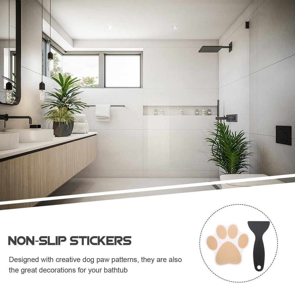 Dog Paw Non Slip Bathtub Stickers with Scraper J72232