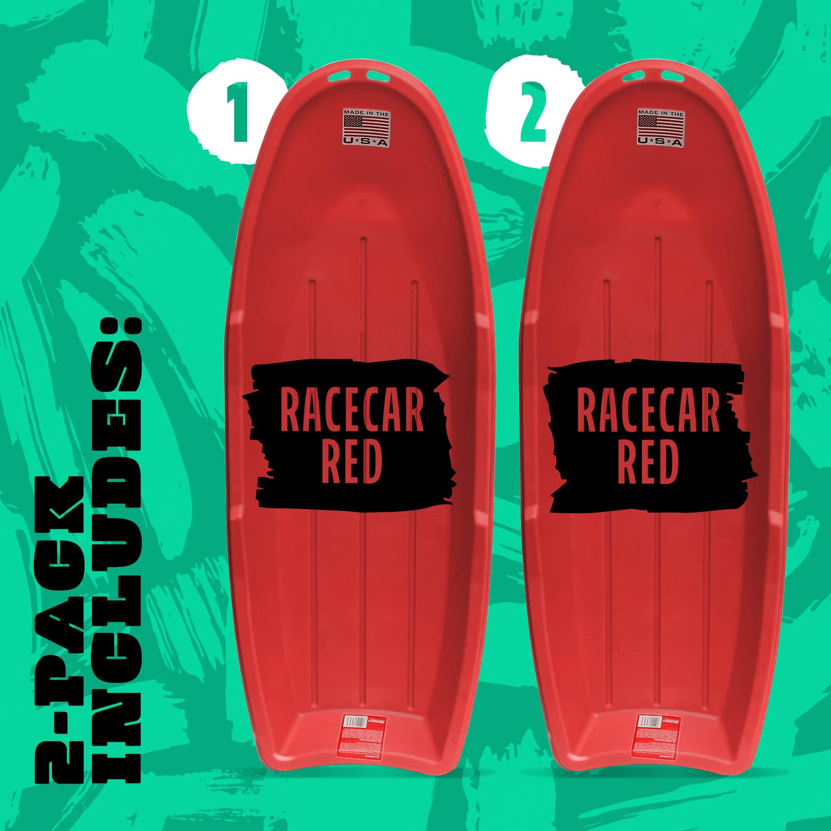 Red 48 Inch Plastic Toboggan Snow Sled Z2391
