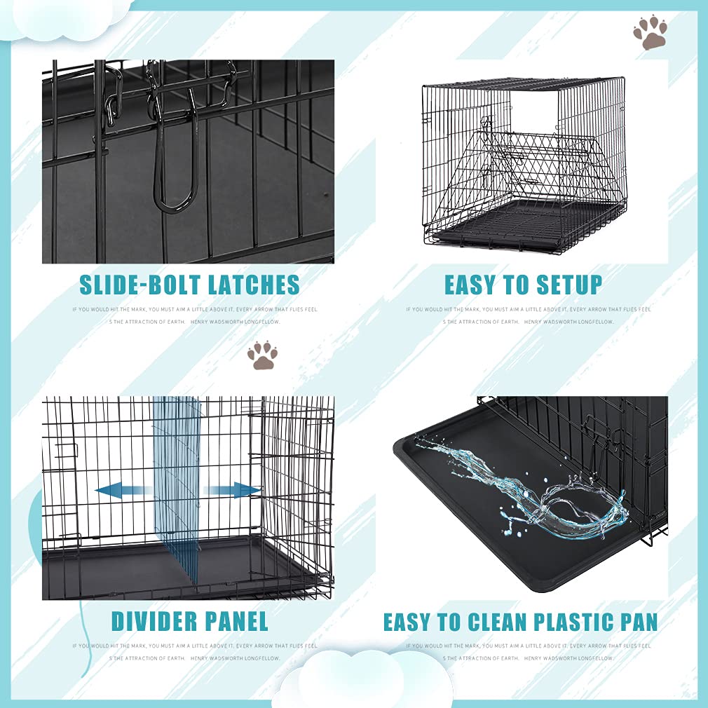 Black Metal Dog Crate T4286