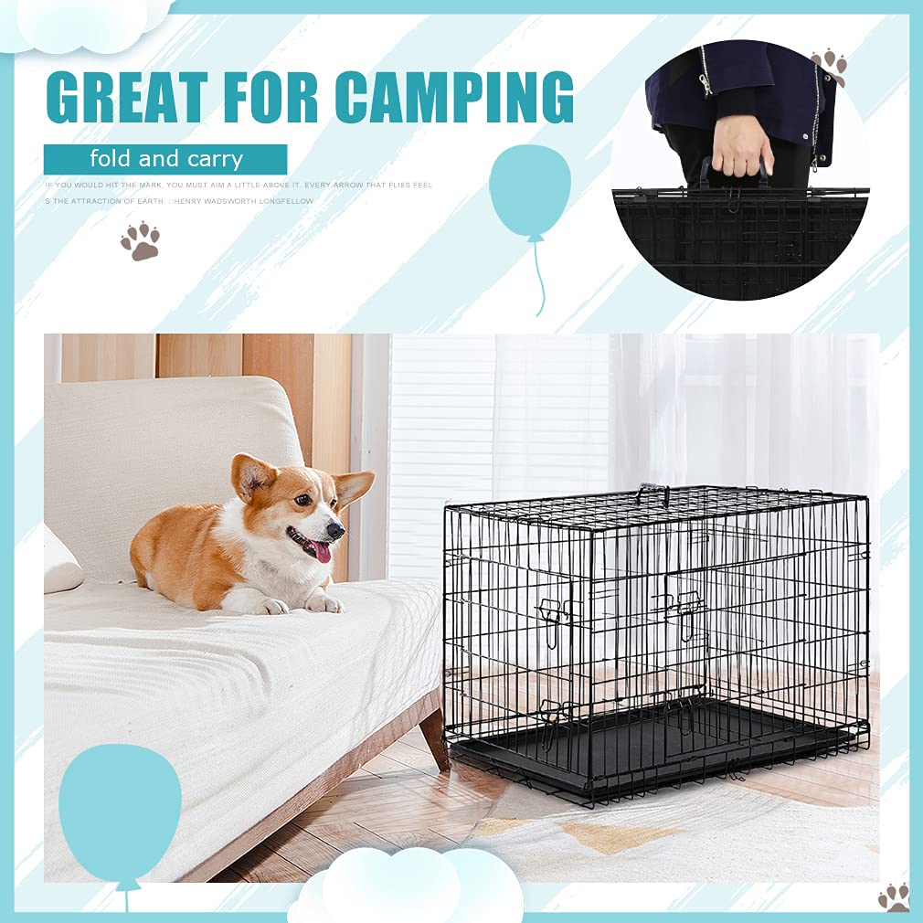 Black Metal Dog Crate T4286