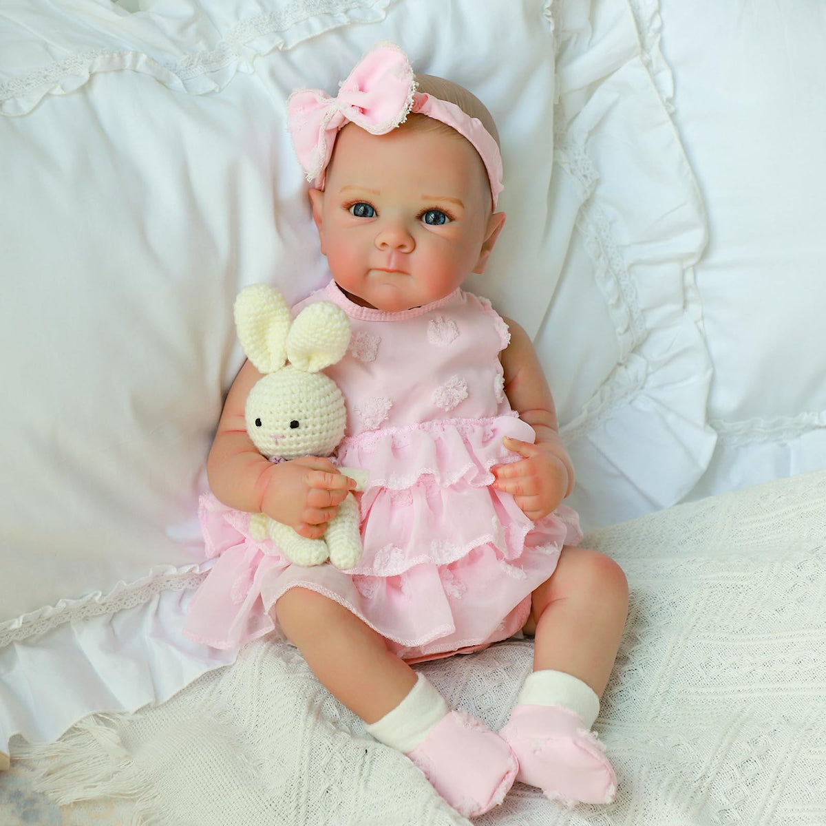 20 Inch Realistic Lifelike Newborn Baby Doll Girl with Vinyl Body X1799
