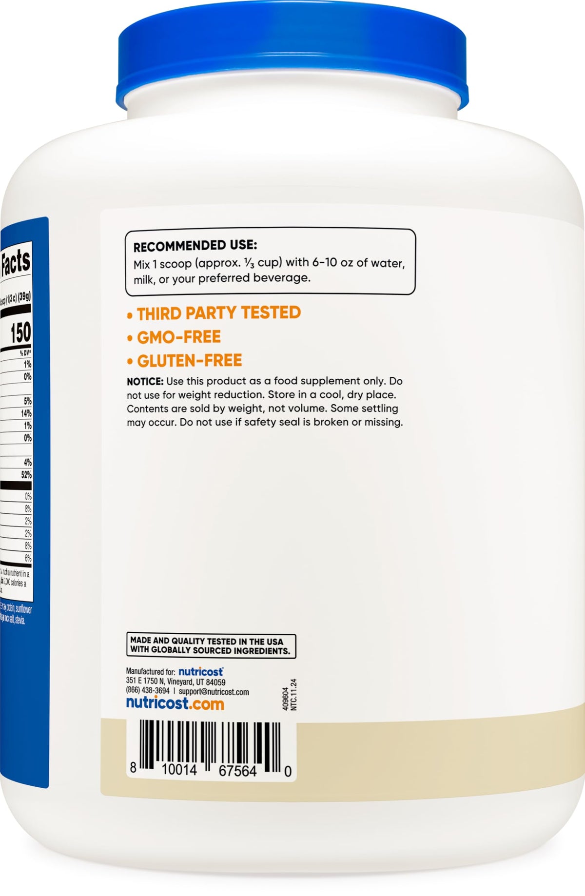Grass-Fed Whey Protein Isolate Vanilla 5LBS V152