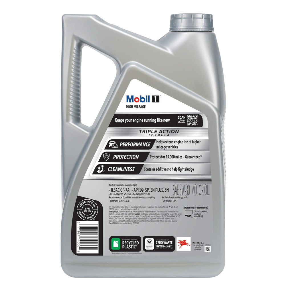 High Mileage Full Synthetic 5W-30 Motor Oil 5 Quart W607426