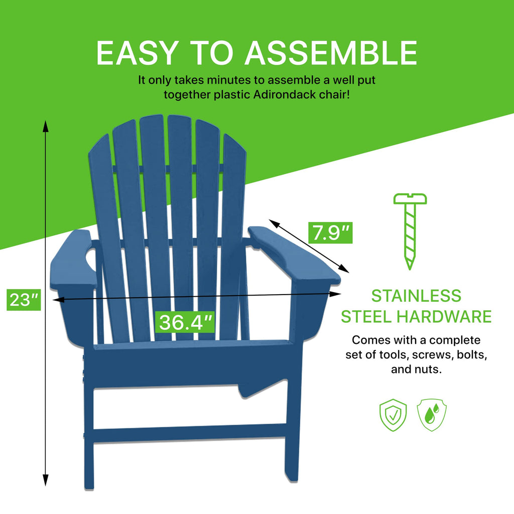 Plastic Weather Resistant Patio Adirondack Chair M503