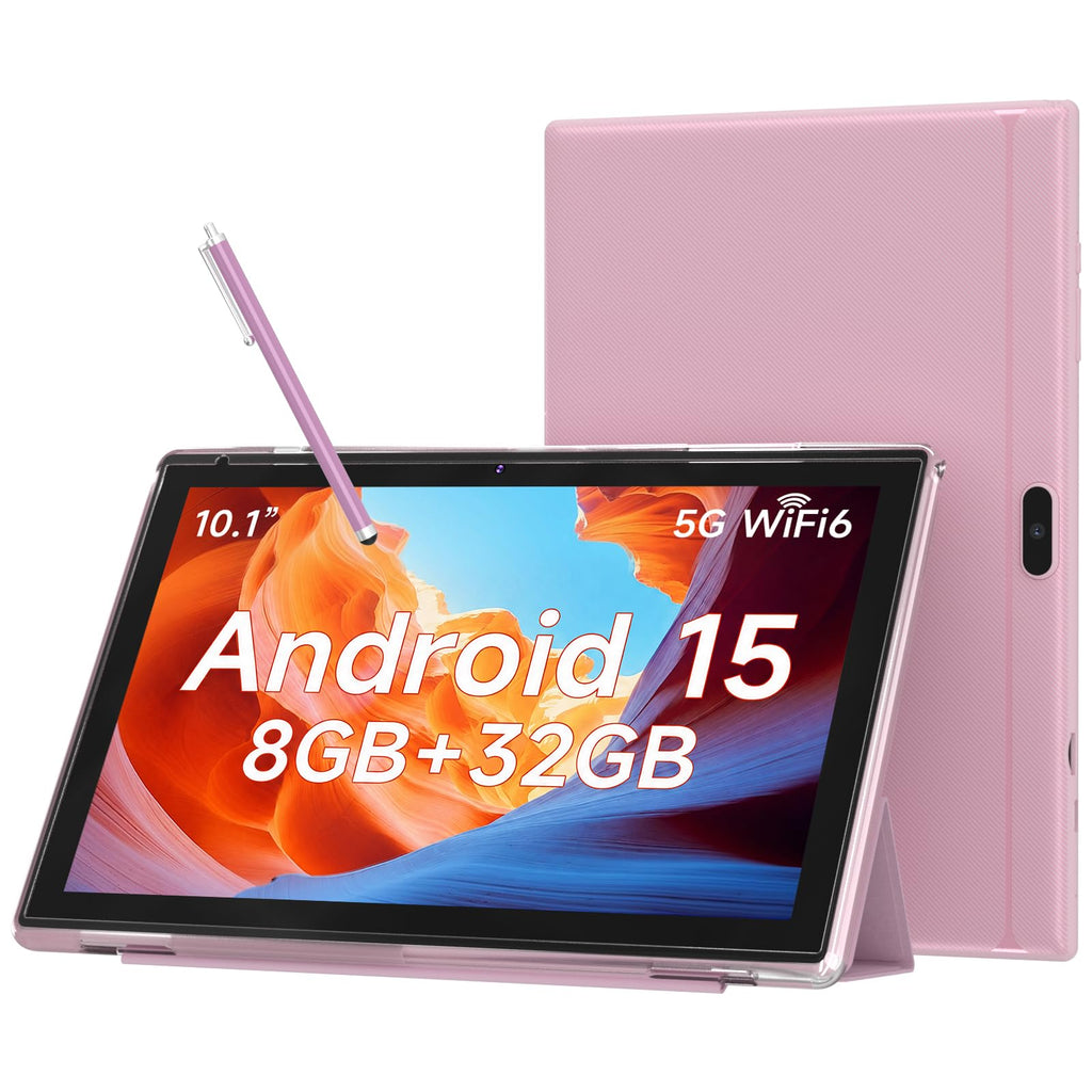 10 Inch Android Tablet, 8GB RAM 32GB Storage, HD IPS Display, 6000mAh Battery, with Case & Stylus Pen S8495