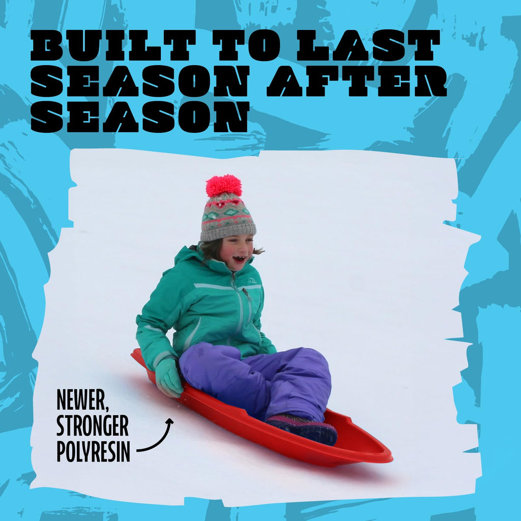 Red 48 Inch Plastic Toboggan Snow Sled Z2391