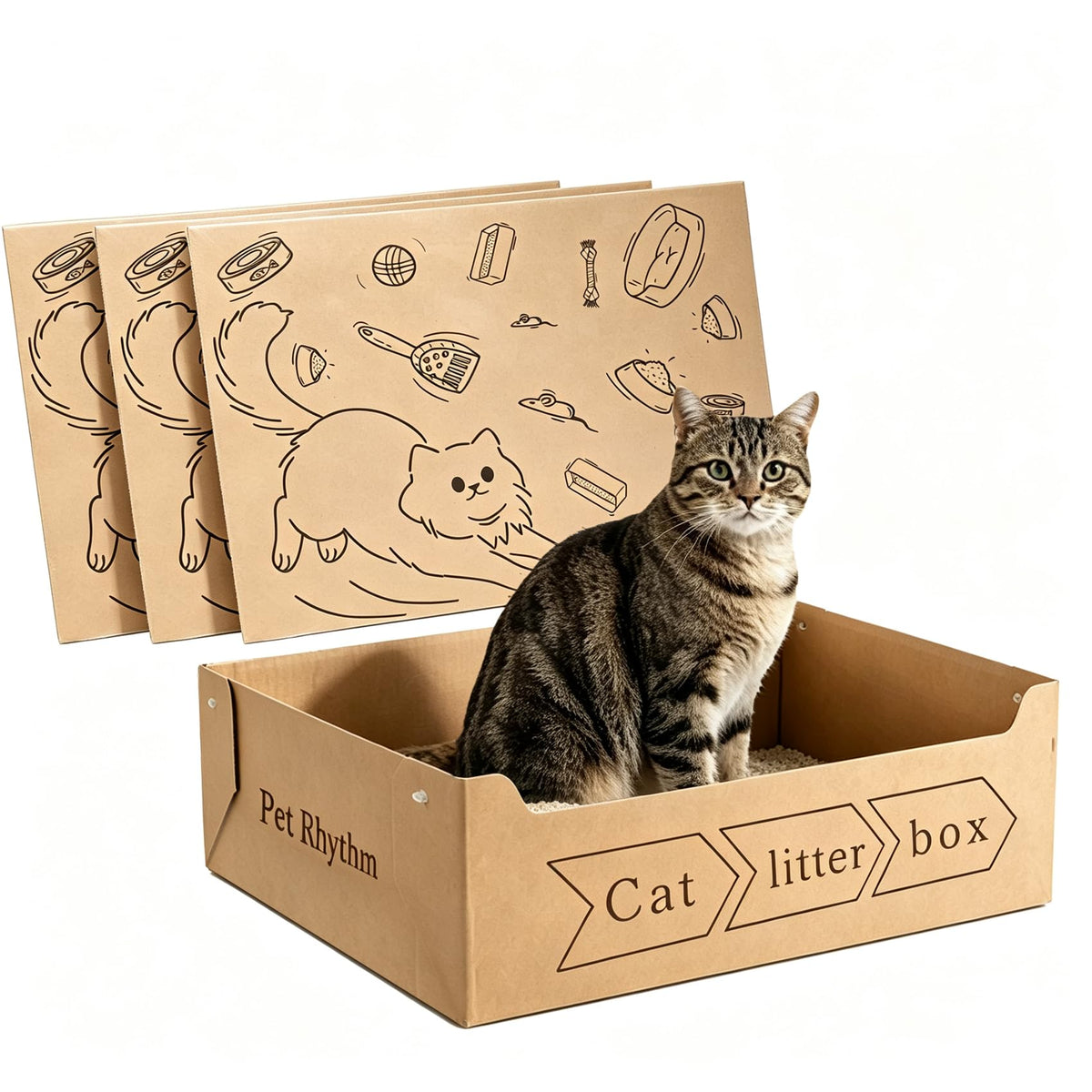 Disposable Cat Litter Box 3 Pack Q3020