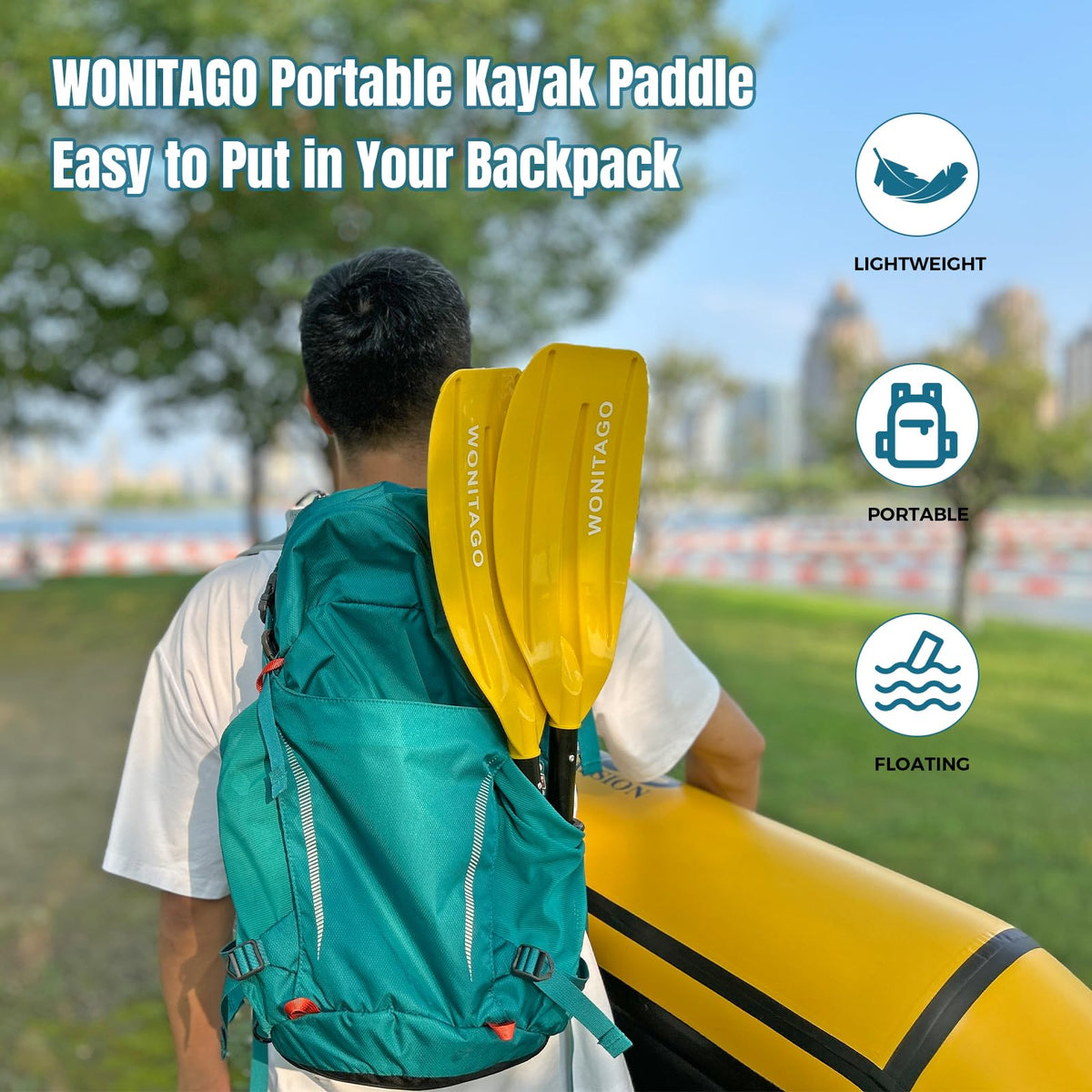 Adjustable Portable 5-Piece Kayak Paddle X8233