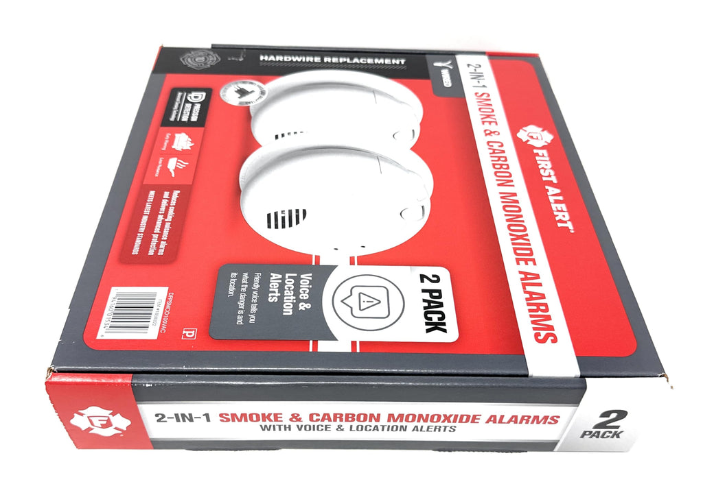 Combination Smoke & Carbon Monoxide Alarm, Hardwire Detector with Battery Backup, 2-Pack A768211