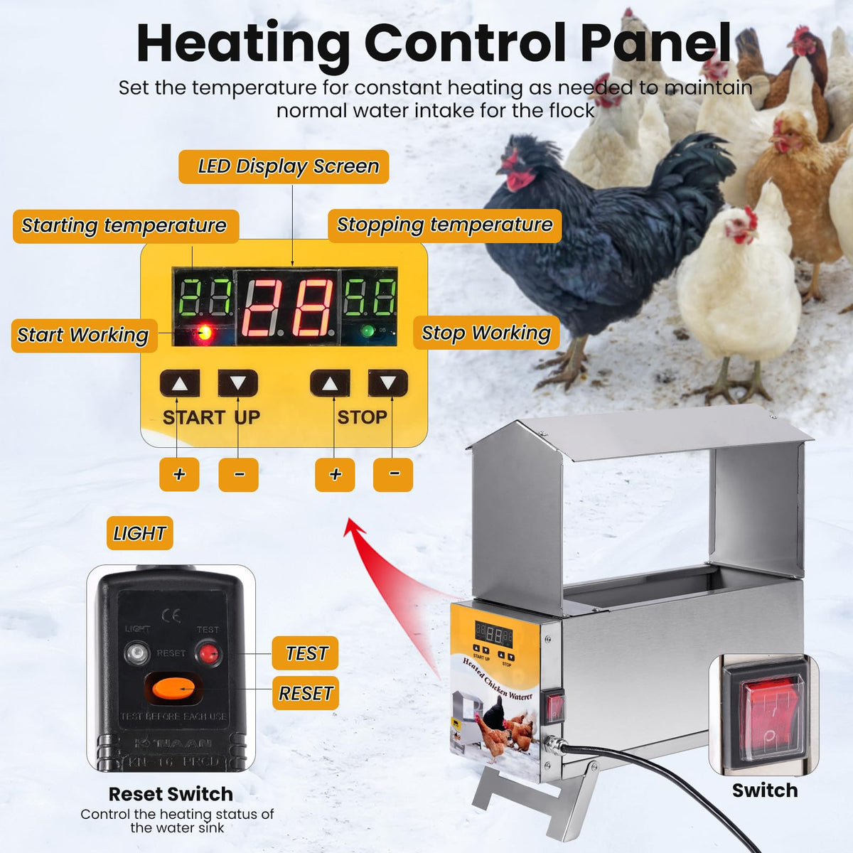 1.5 Gallon Heated Chicken Waterer M839