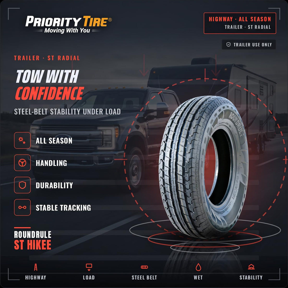 ST205/75R15 All Season 8 Ply Semi-Steel Tire K635568