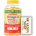 Omega-3 Fish Oil Soft Gels 1000 mg 180 Count W7635