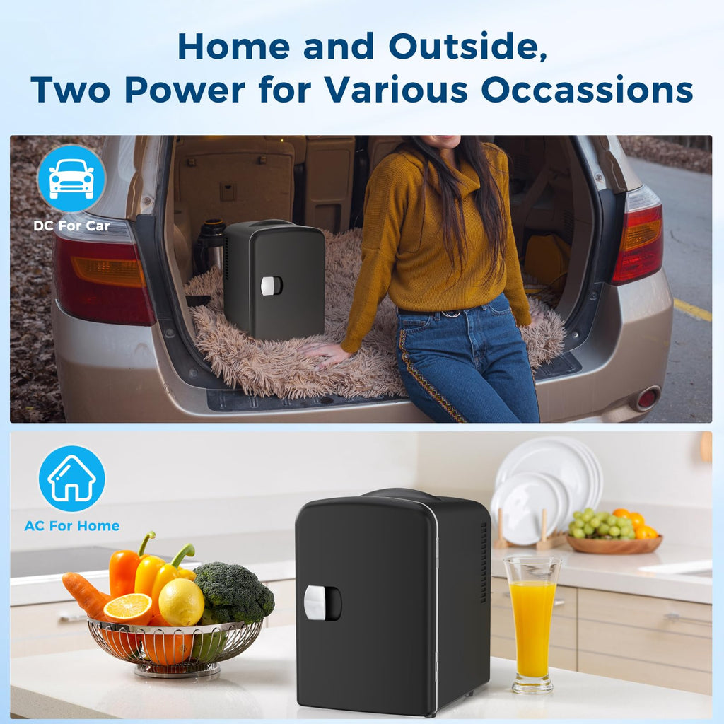 Black 4L Compact Mini Fridge D90193