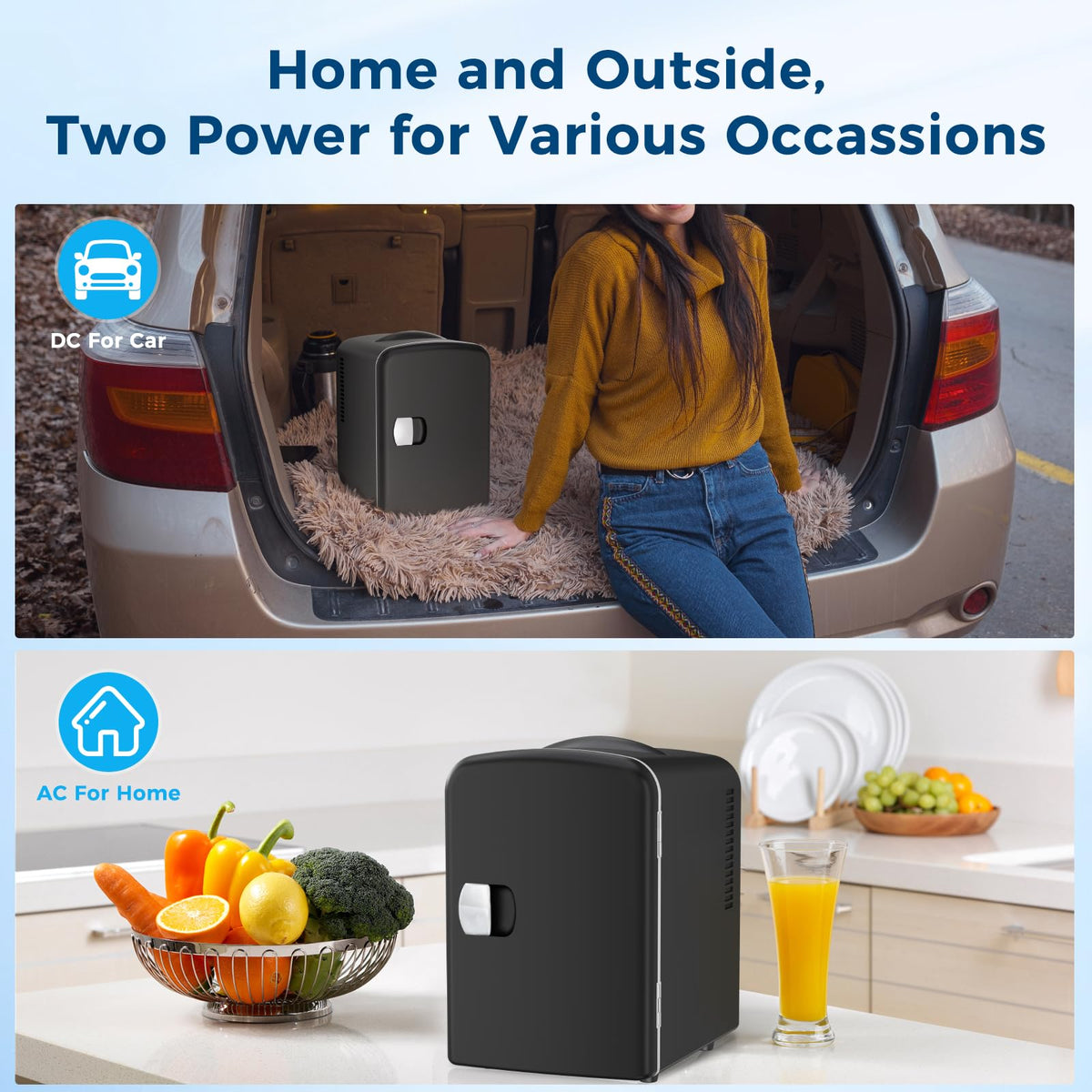 Black 4L Compact Mini Fridge D90193