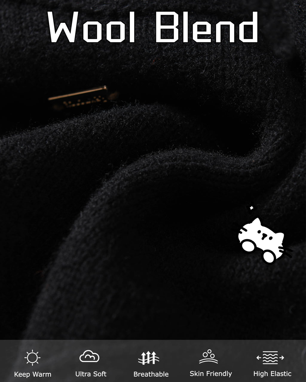 Cat Ear Beanie Wool Knit Hats J9453