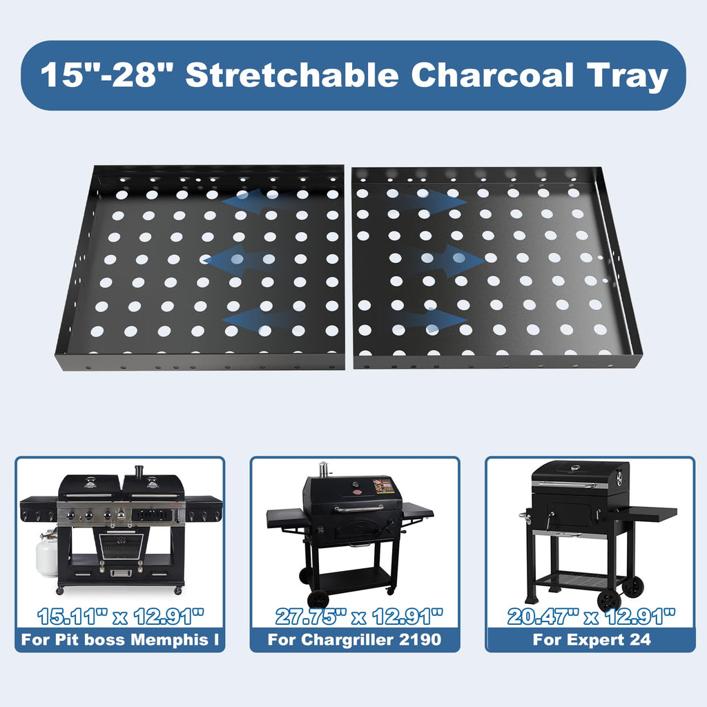 Adjustable Charcoal Grill Basket Ash Pan A31398