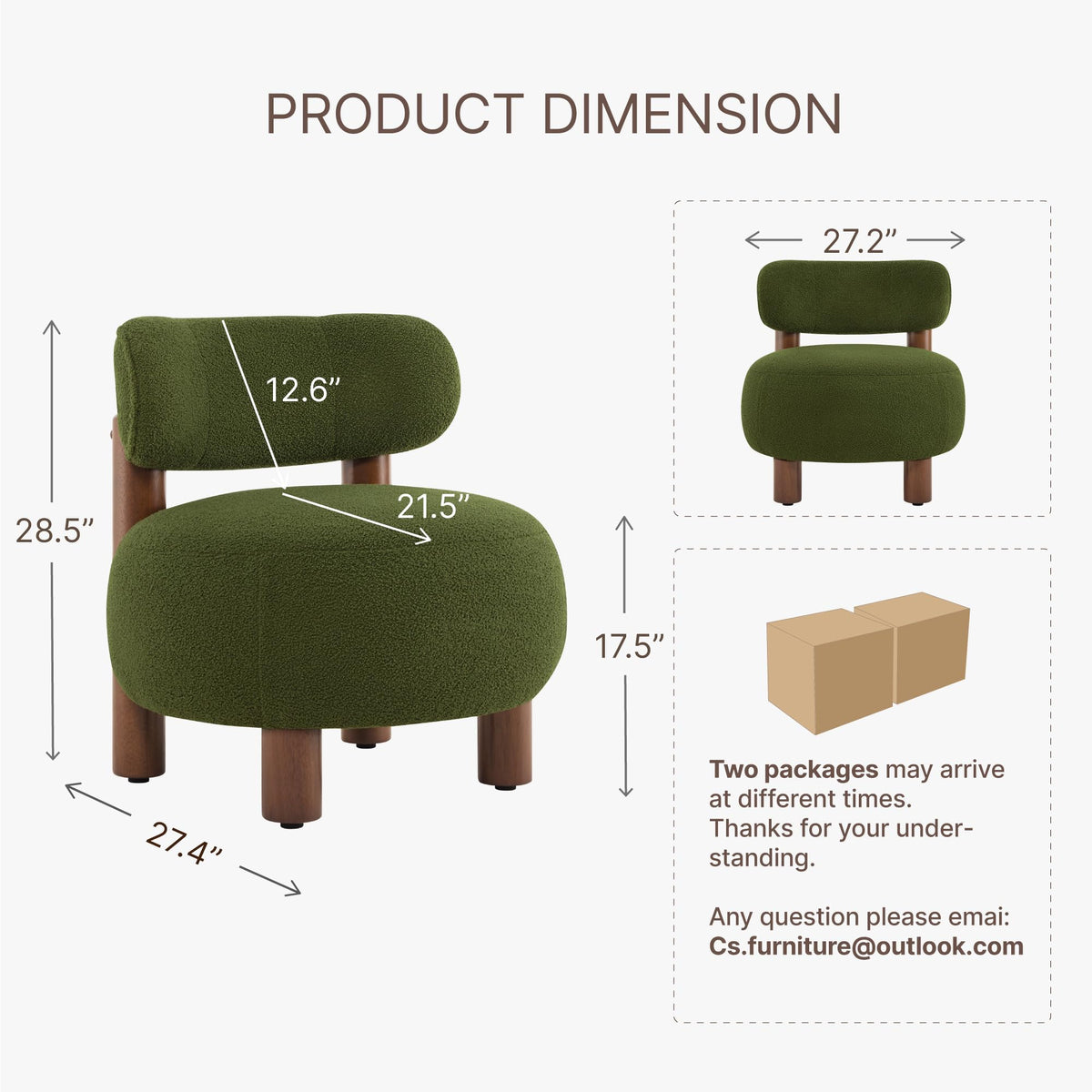 Green Boucle Accent Chair Set of 2 V8112
