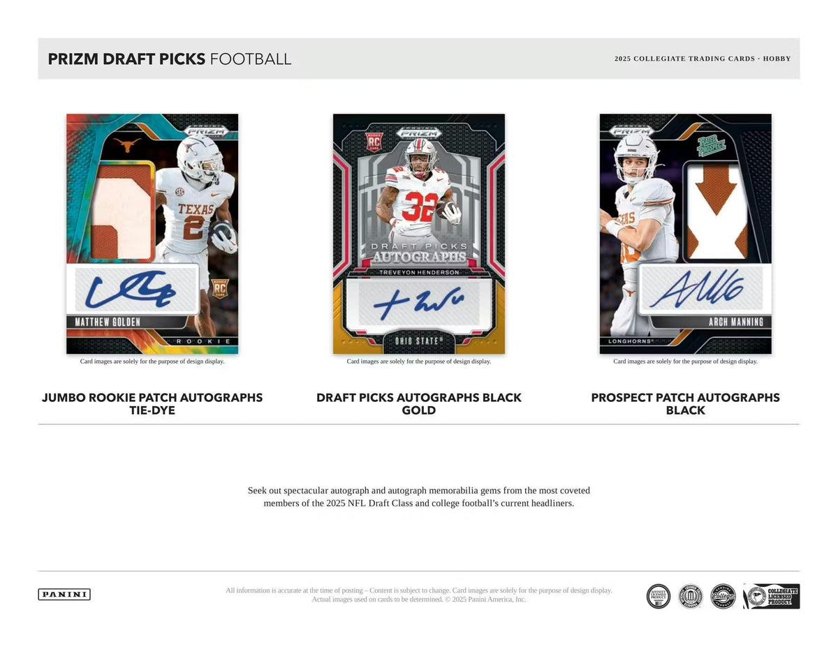 2025 Panini Prizm Draft Picks Football Trading Card Box R82061