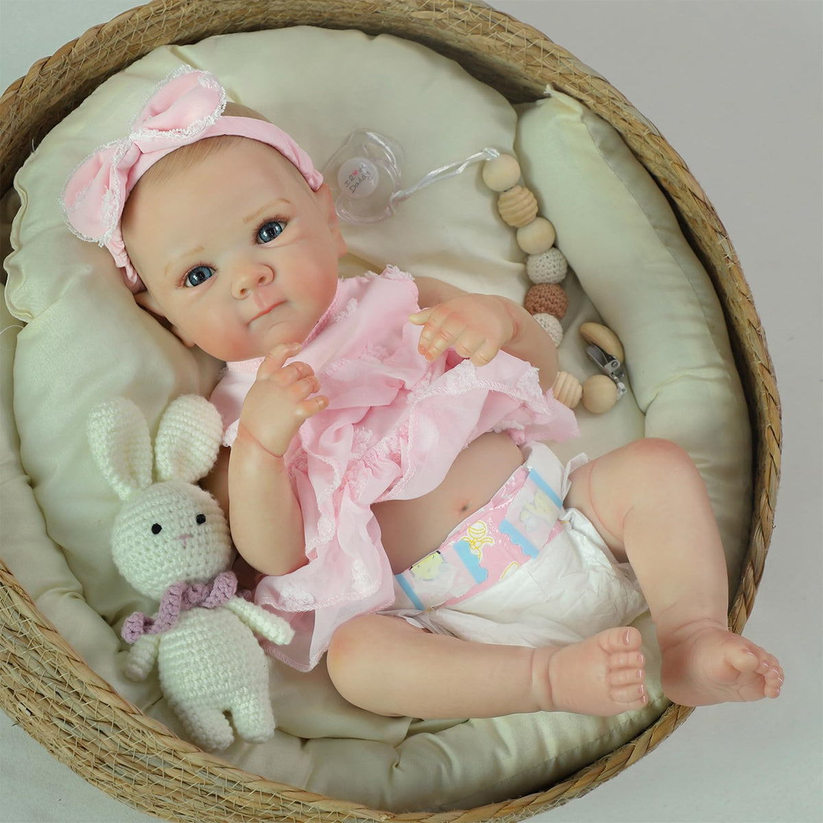 20 Inch Realistic Lifelike Newborn Baby Doll Girl with Vinyl Body X1799