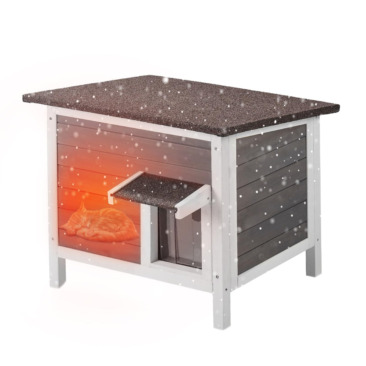 Weatherproof Wooden Outdoor Cat House J742