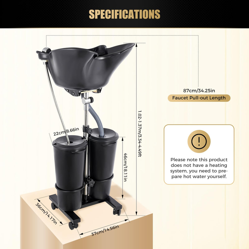 Portable Freestanding Upright Shampoo Basin M716