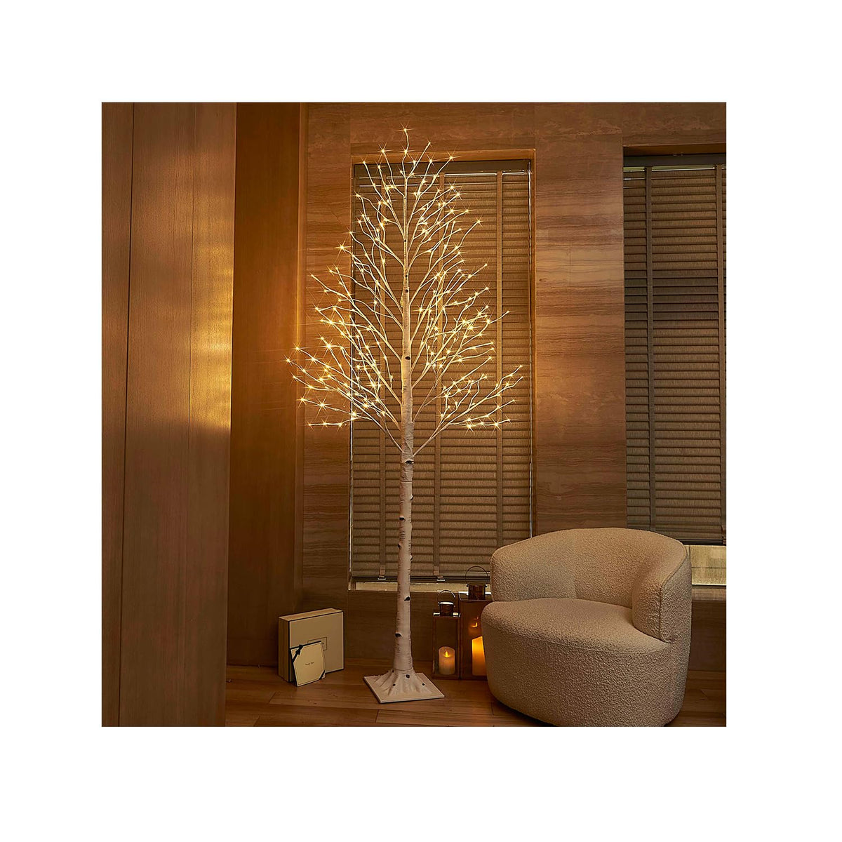 Lighted Birch Tree 8FT 240 Warm White Lights G195086