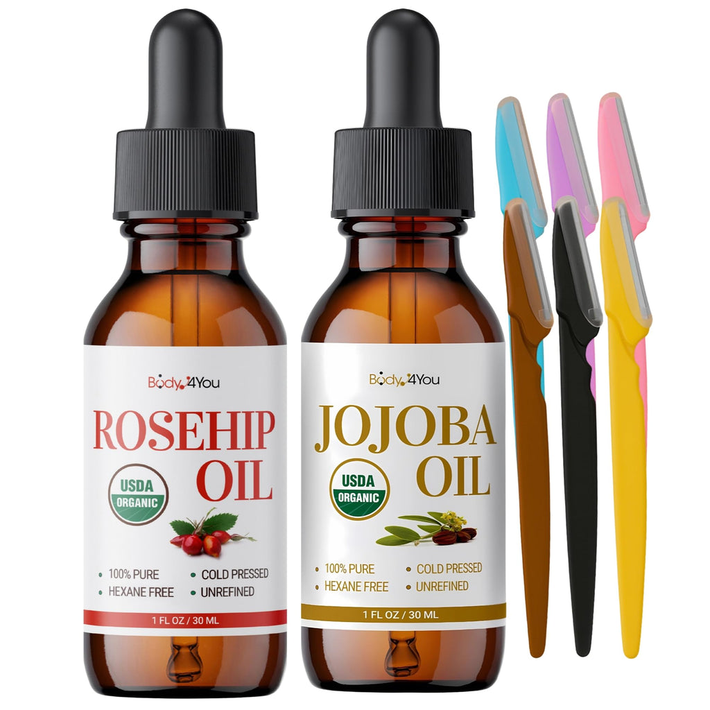 Jojoba Oil with 6PC Face Razors + Rosehip Oil Set X6106