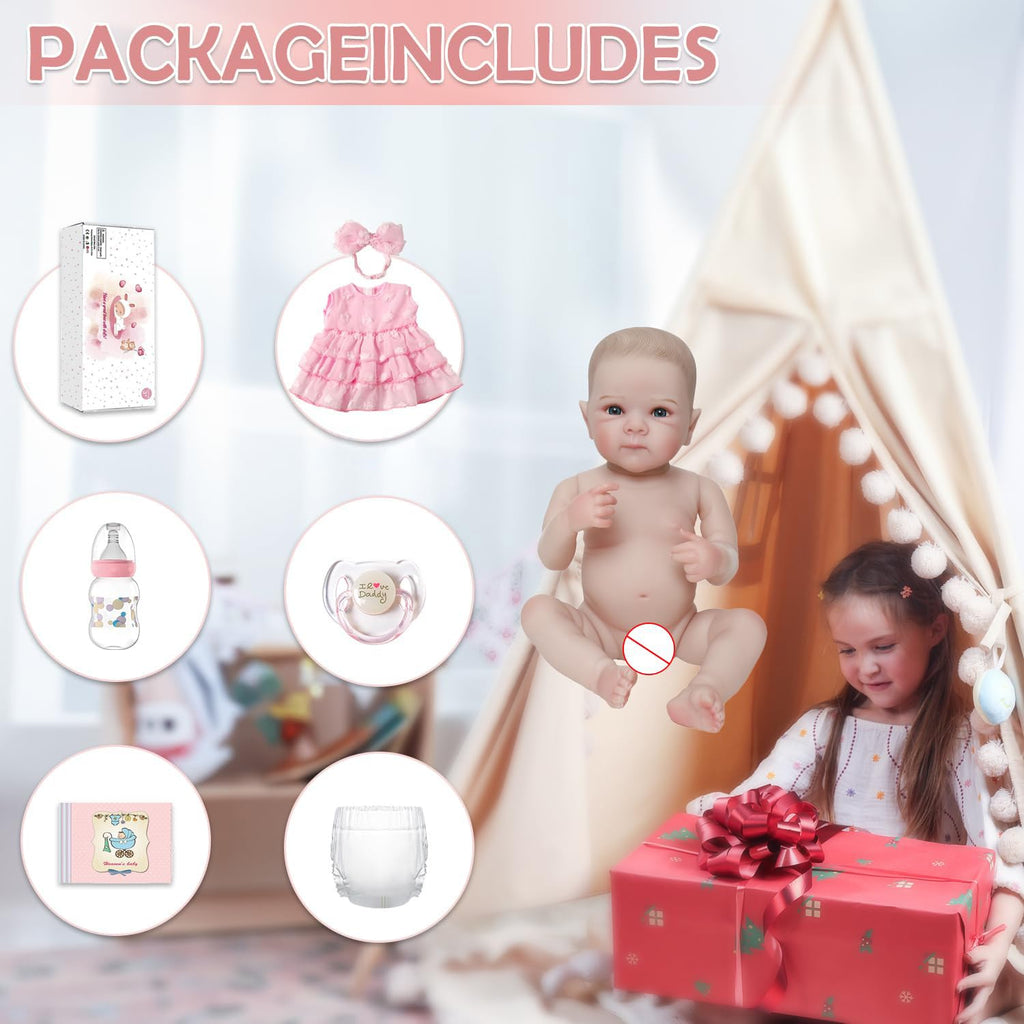 20 Inch Realistic Lifelike Newborn Baby Doll Girl with Vinyl Body X1799