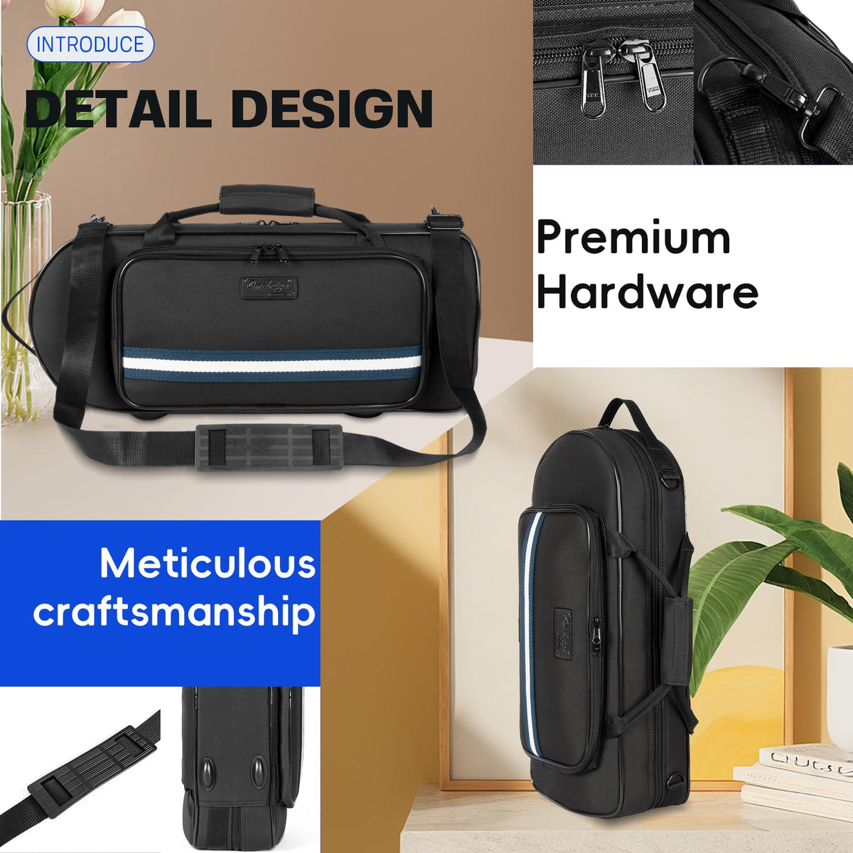 Lightweight Trumpet Case Soft Gig Bag Backpack I4821