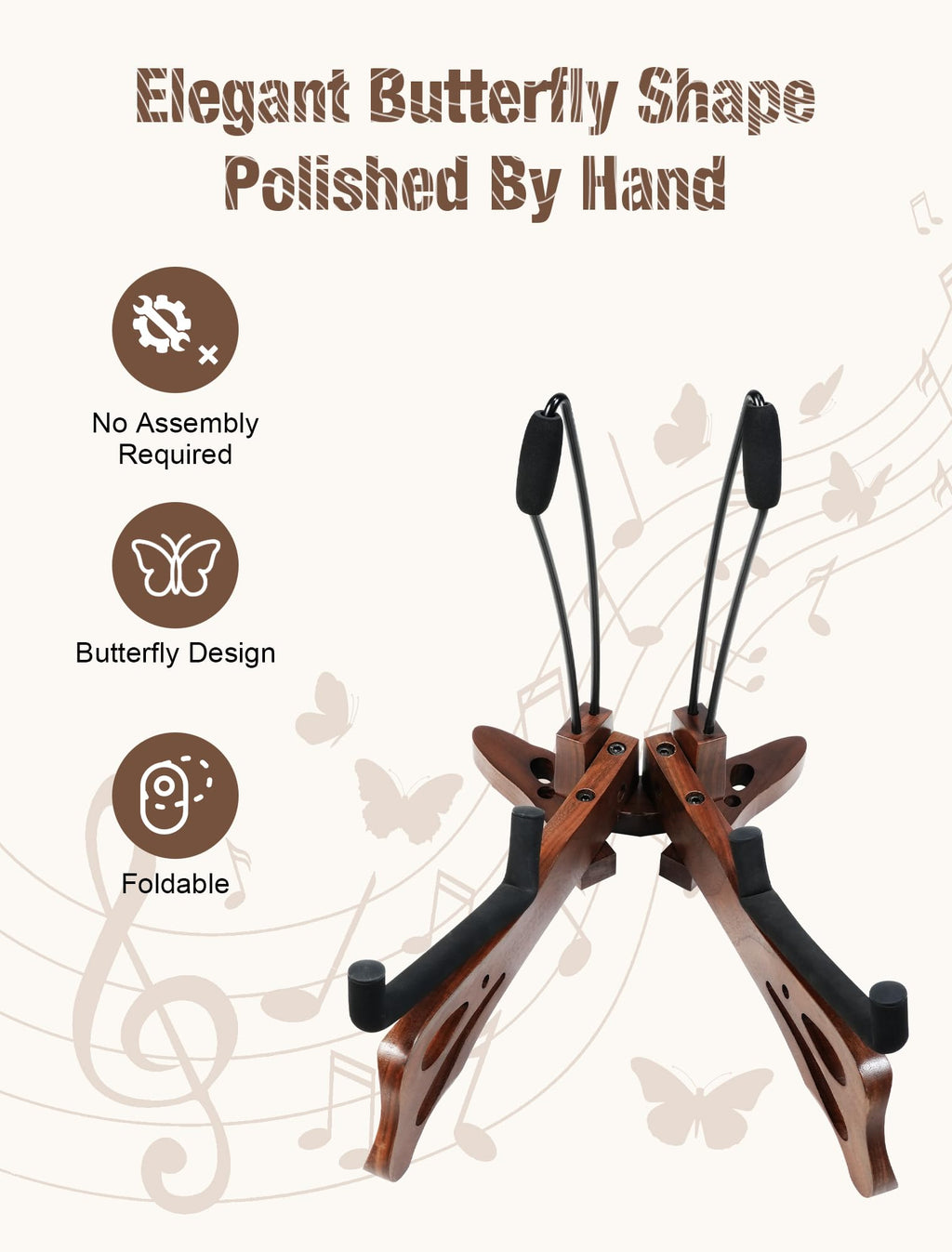 Walnut Cello Stand with Bow Holder X5460