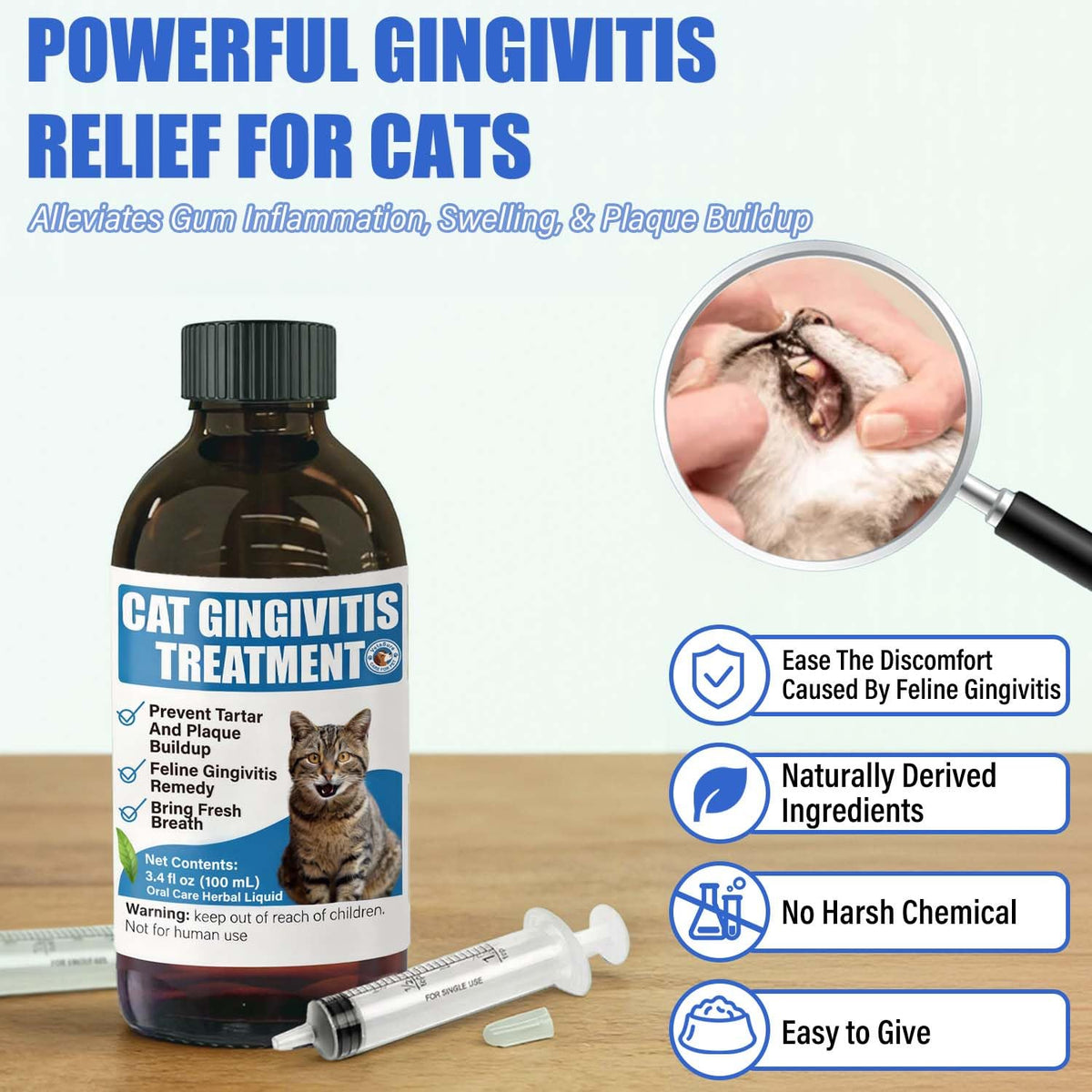 Cat Gingivitis Treatment Liquid 100ml Dental Care P1662