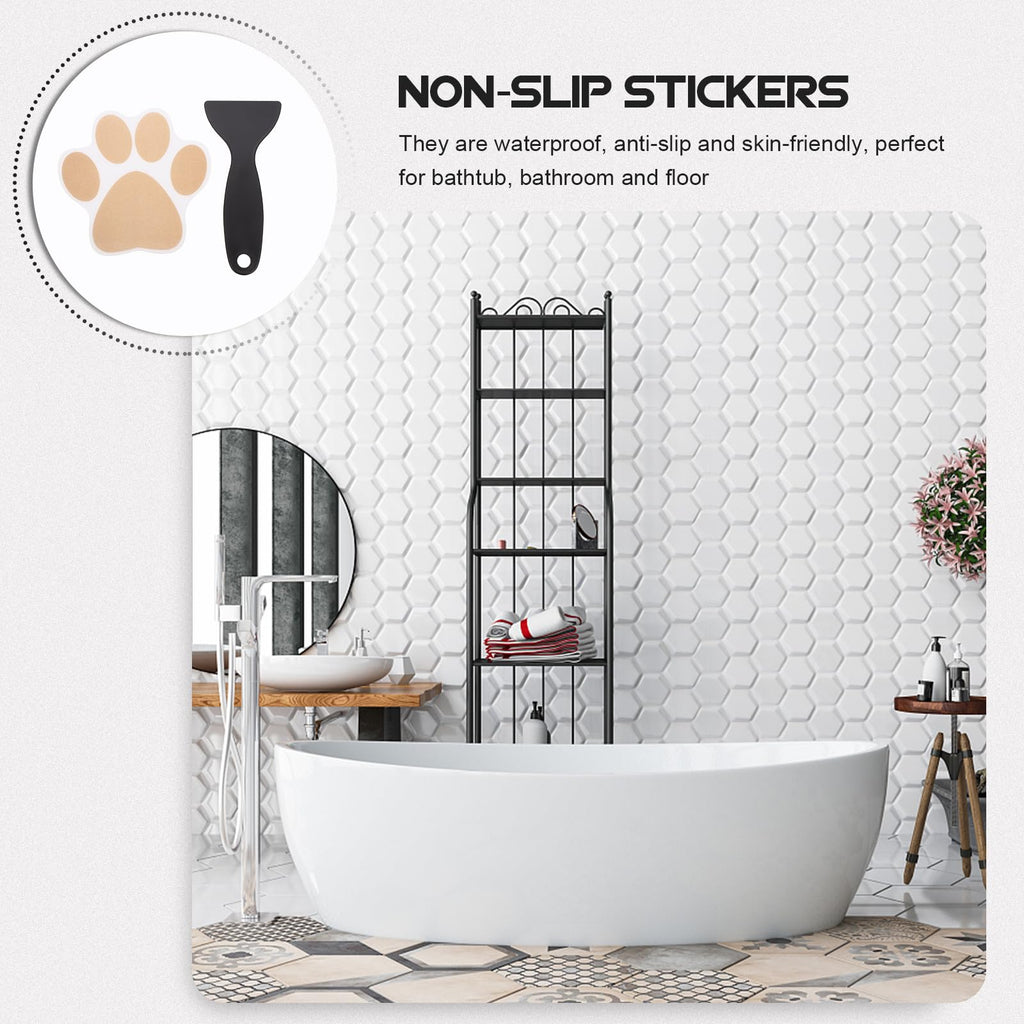 Dog Paw Non Slip Bathtub Stickers with Scraper J72232