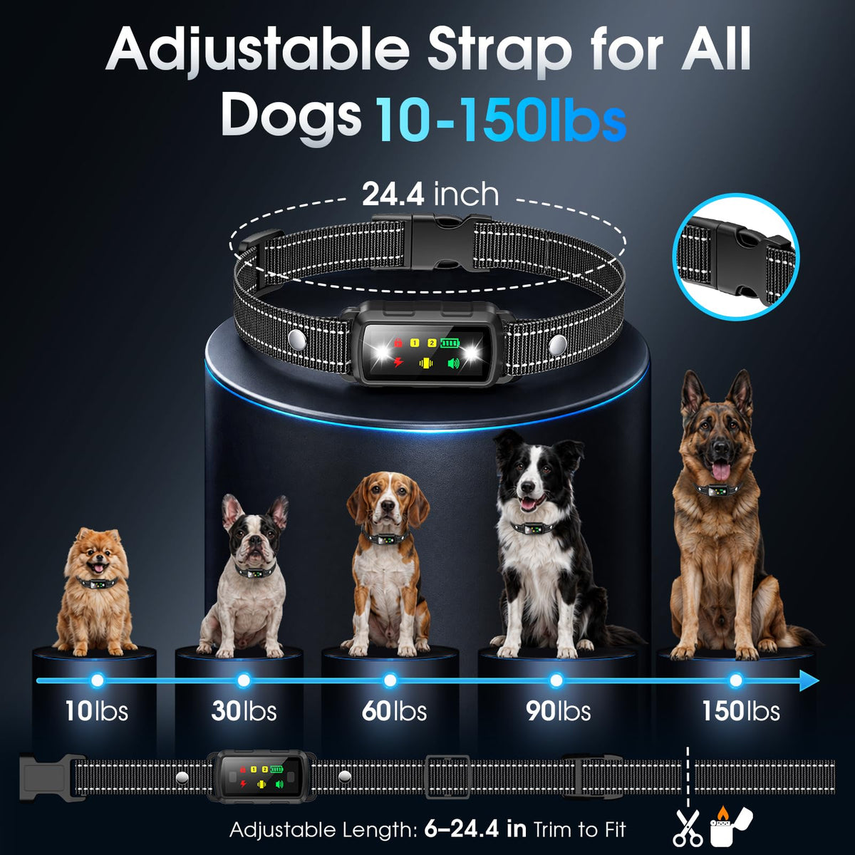 2 Dogs Waterproof Dog Training Collar with Remote Z681929